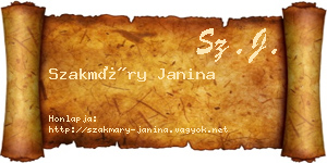 Szakmáry Janina névjegykártya